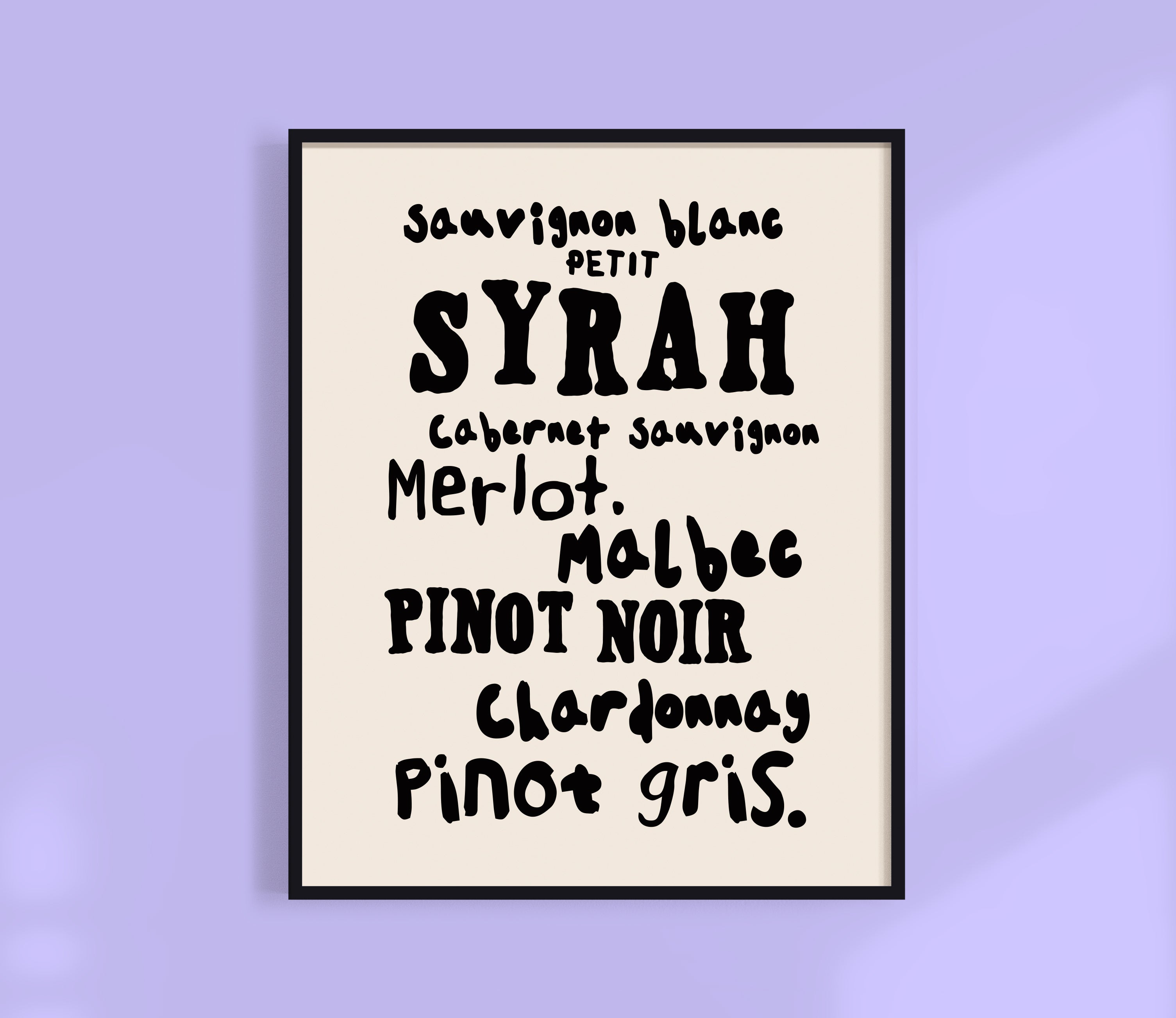 wine menu print
