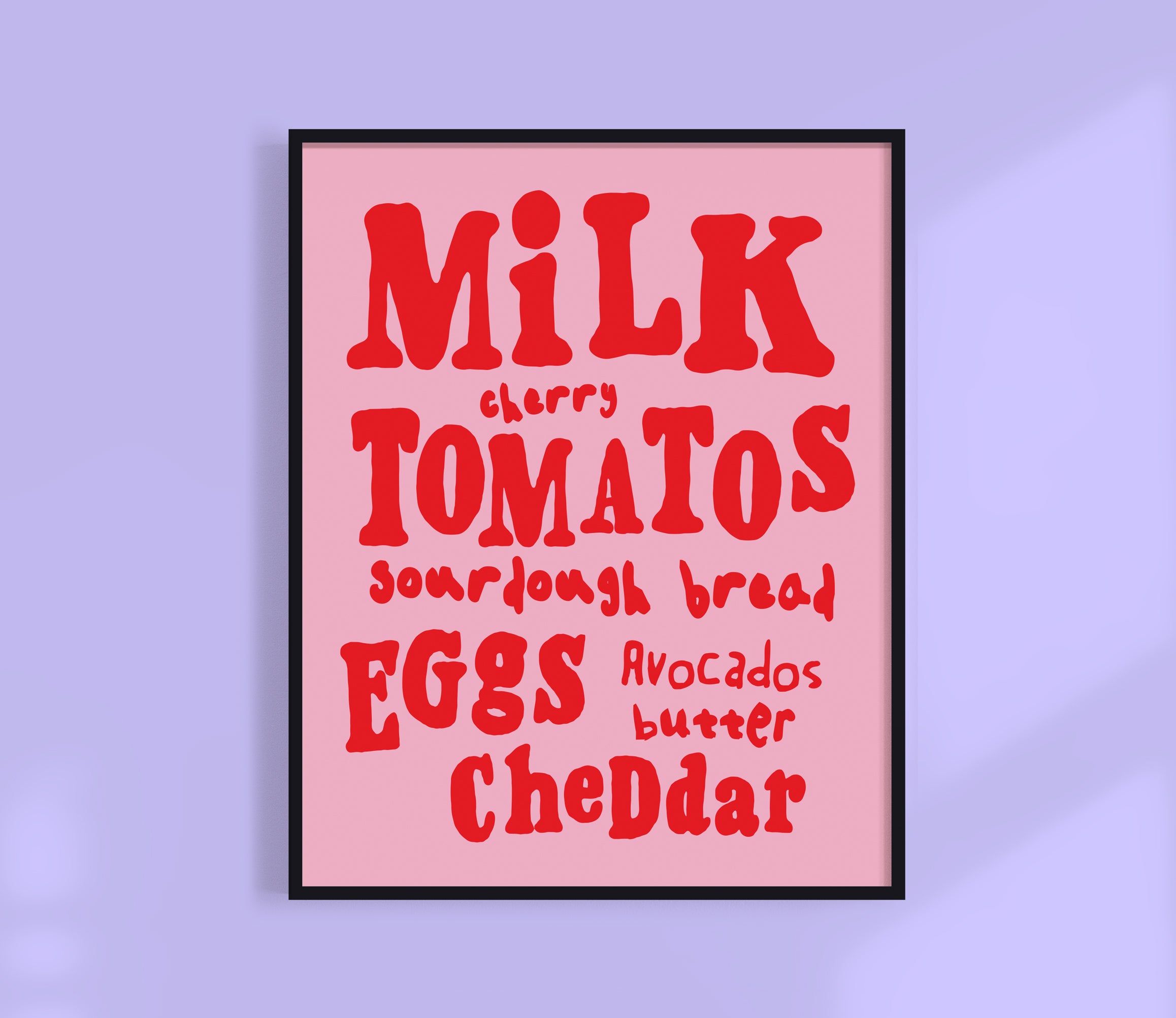 shopping list menu print