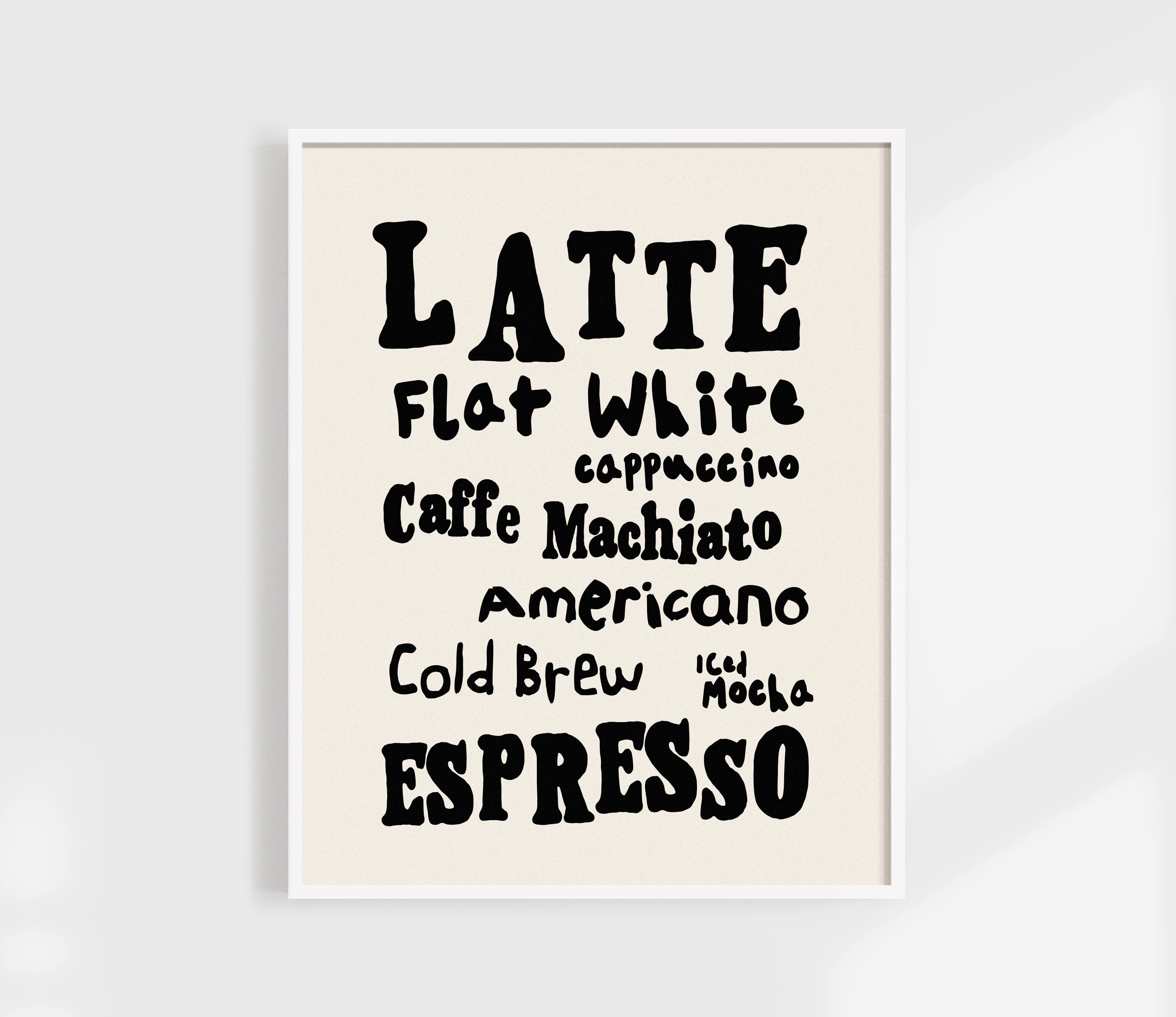 Coffee Menu Print