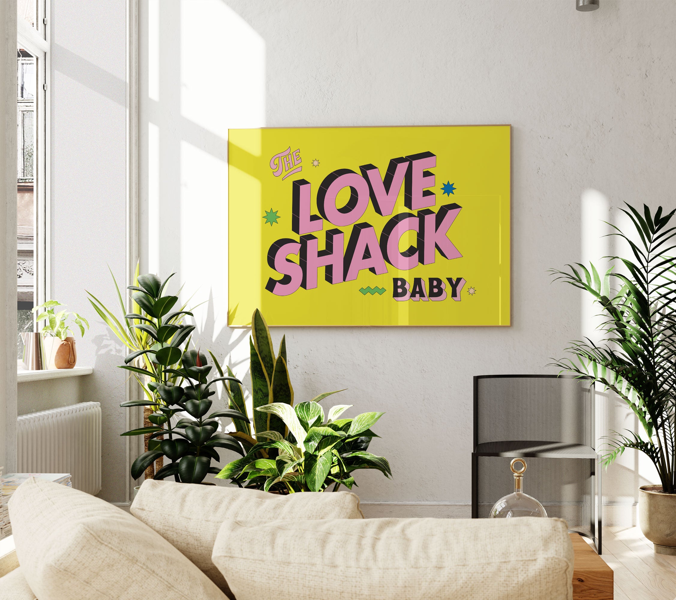love shack colorful wall art