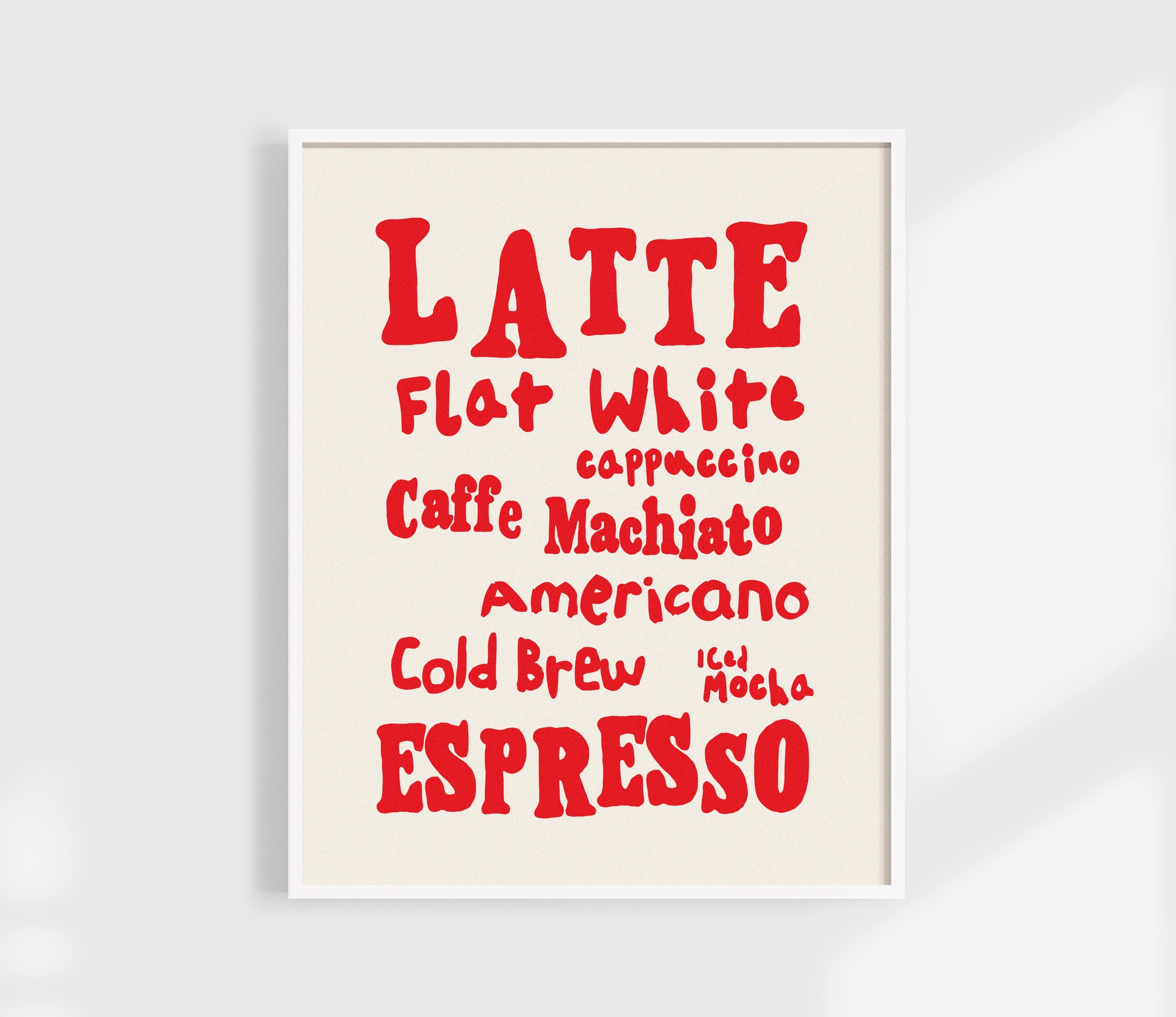 Coffee Menu Print