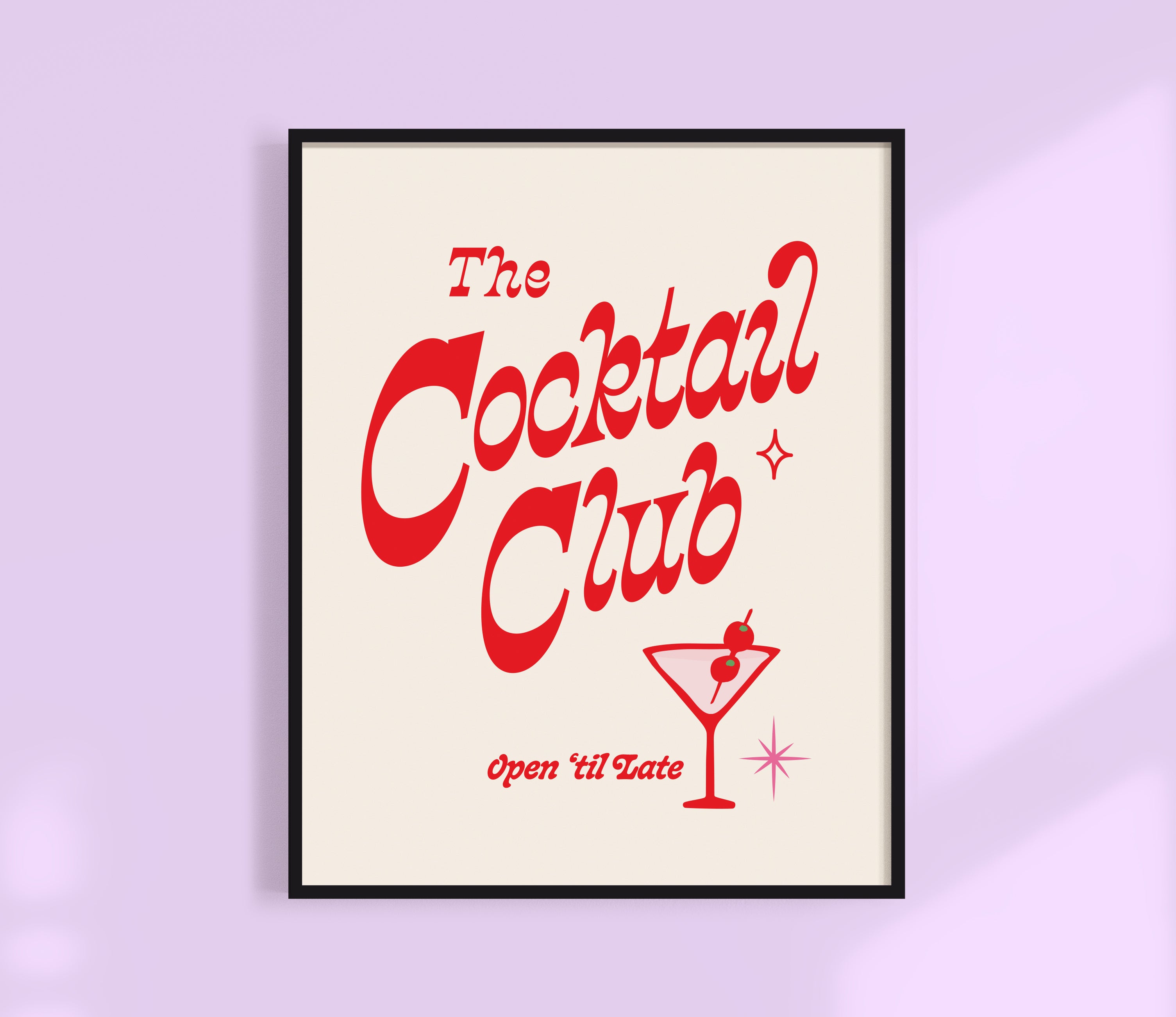 Cocktail Club Print Red