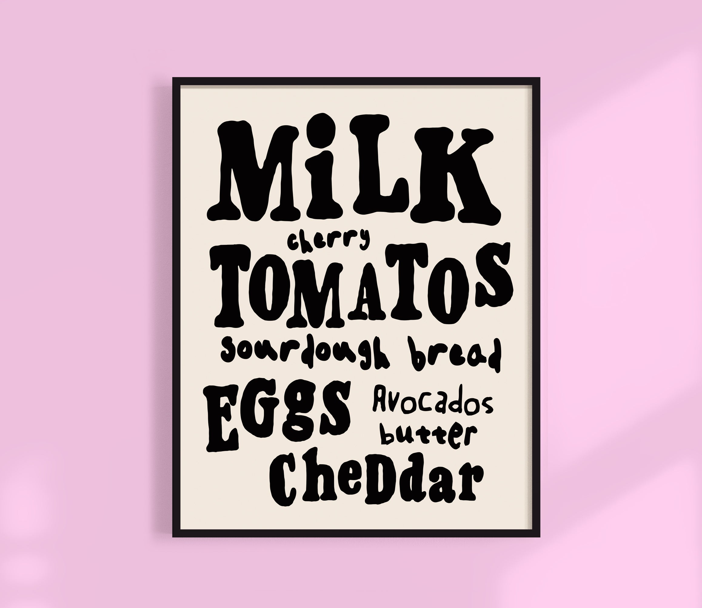 grocery list art print