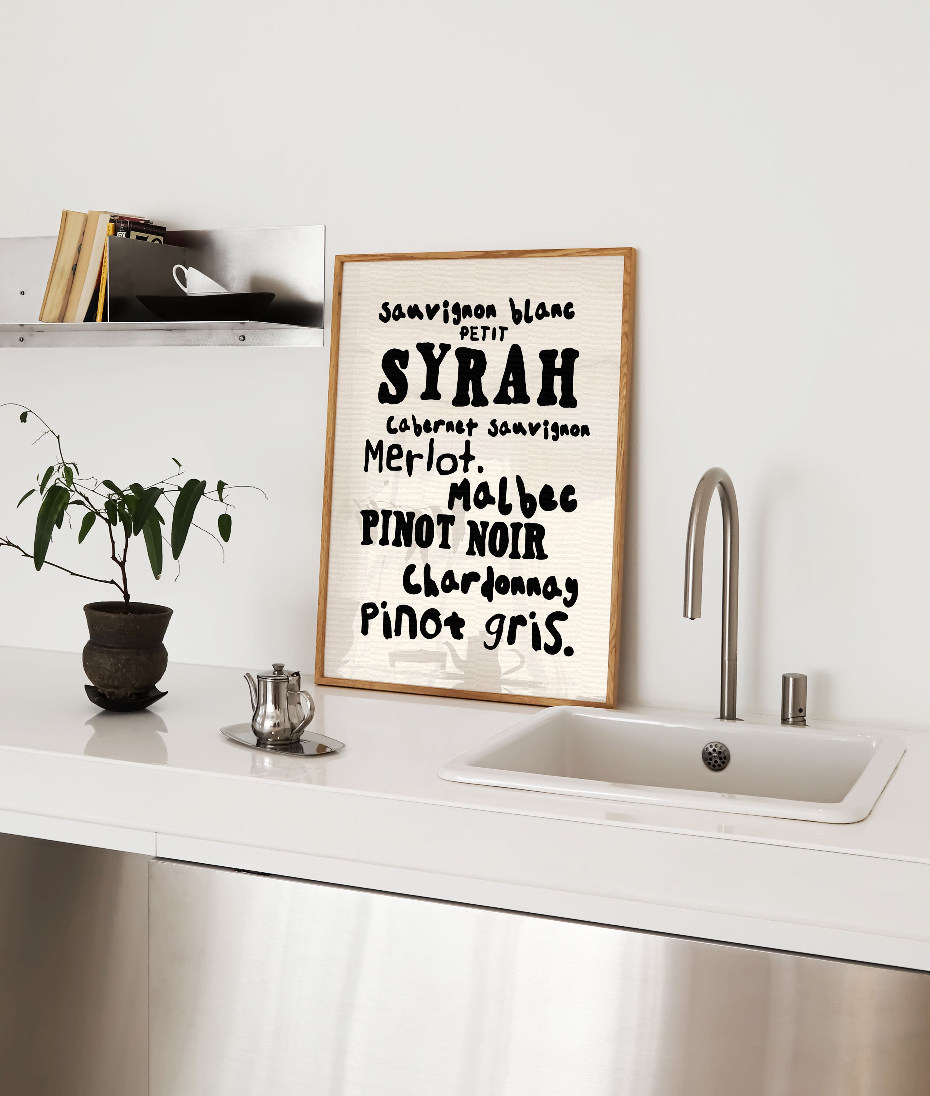 wine menu kitchen art print