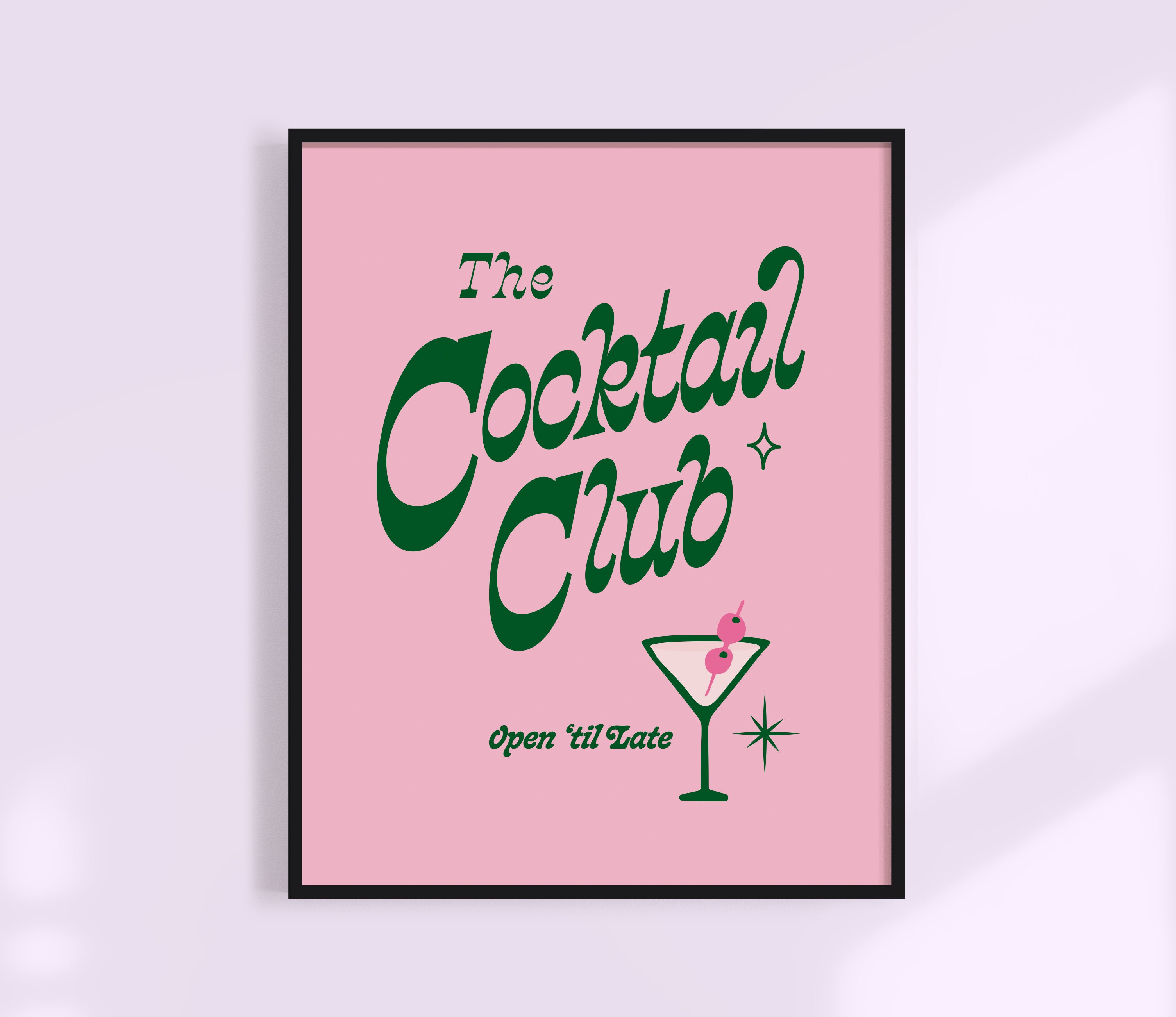 Colorful Cocktail Club Bar Cart Print