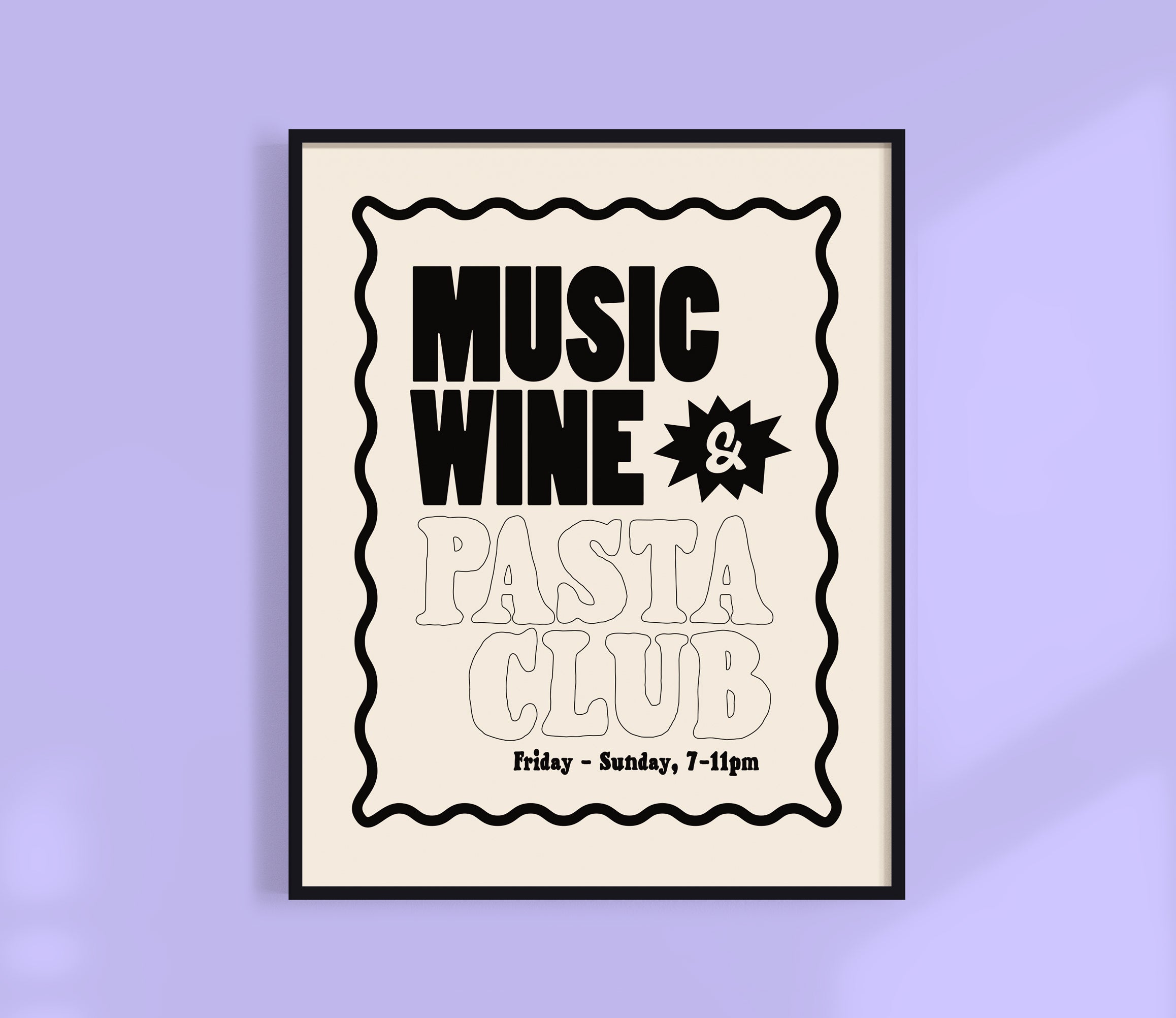 Music, Wine + Pasta Club Print