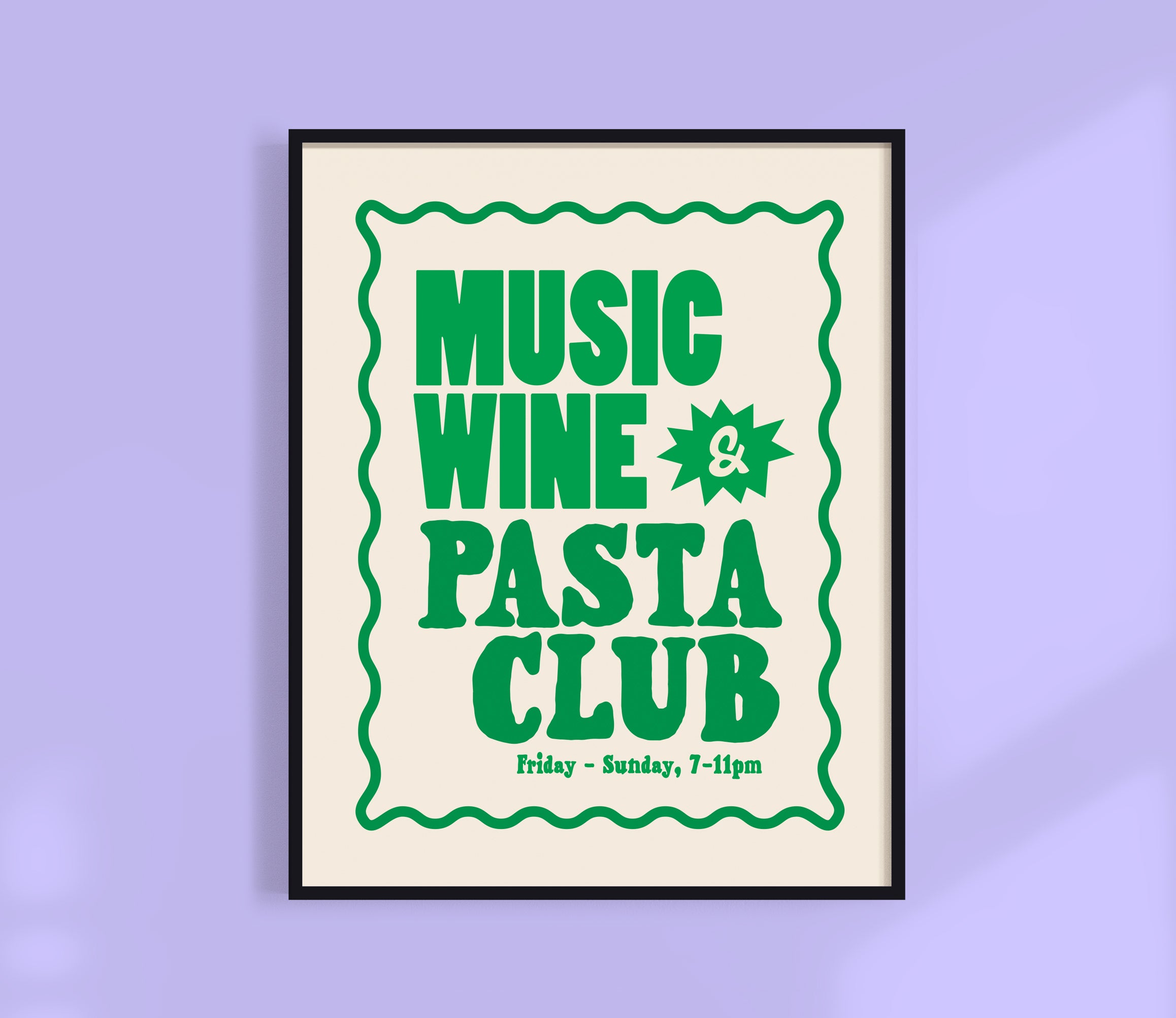 Music, Wine + Pasta Club Print