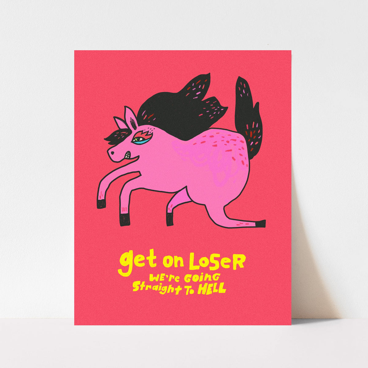 Colorful wall art horse print
