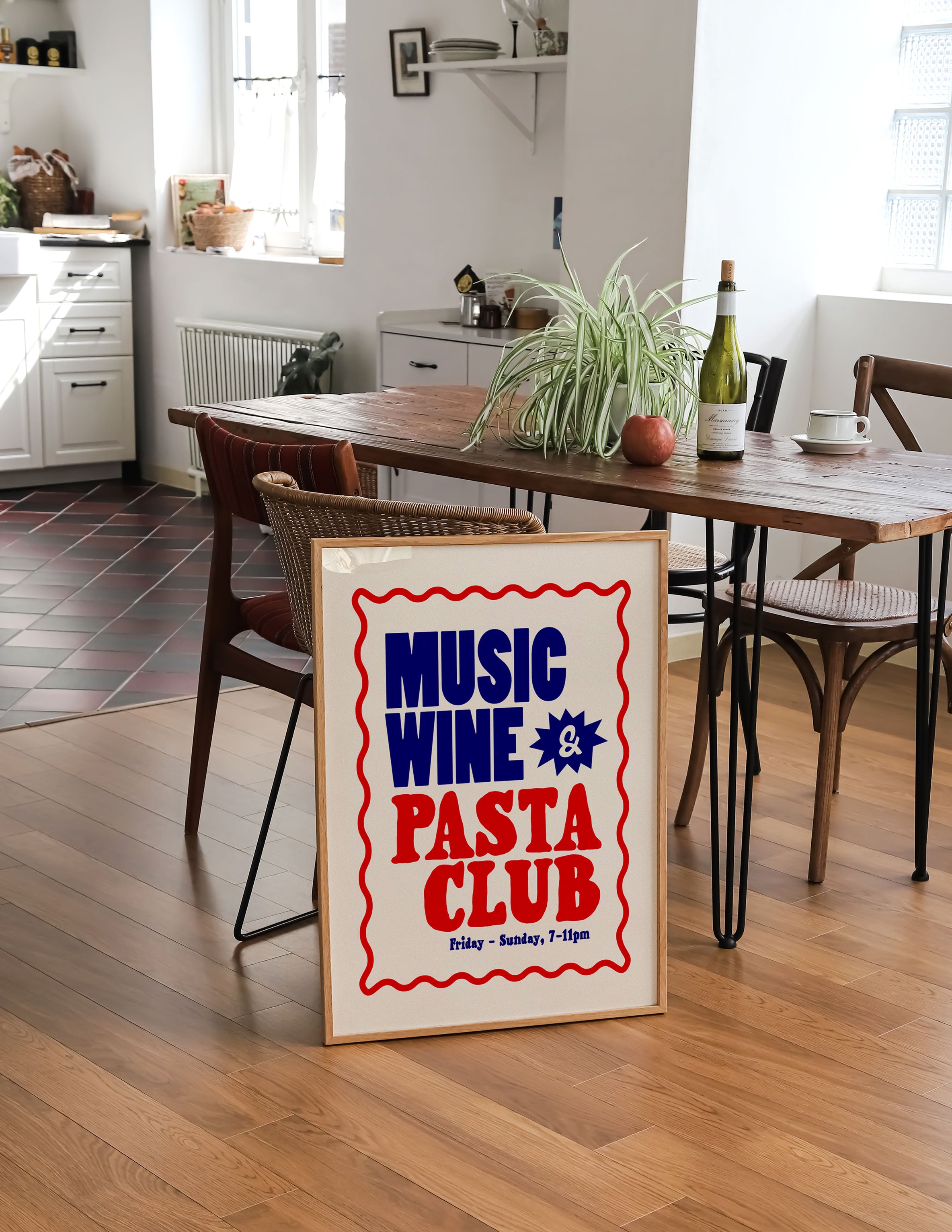 Music, Wine + Pasta Club Print