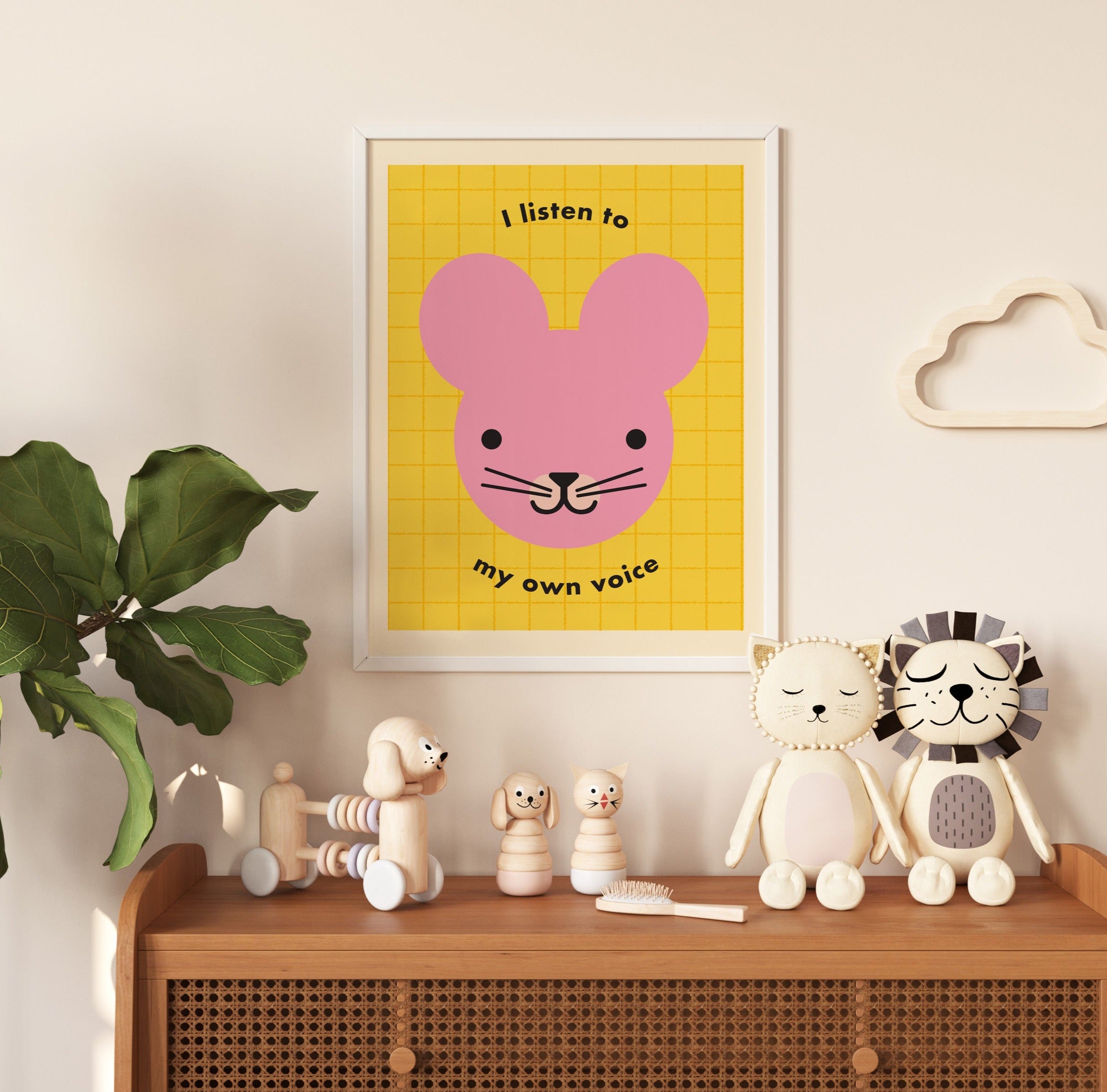 I listen to my own voice art print